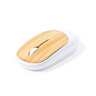 Mouse plástico blanco top de bambu
