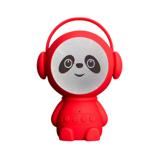 Bocina plástico rojo 9.5*8*15 cm panda con carita