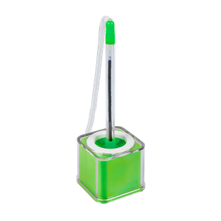 Lapiceros Plástico verde 17 cm cubico con base 5*5 cm y resorte