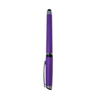 Lapicero plástico uva 14.5 cm siliconeado con touch,tinta gel