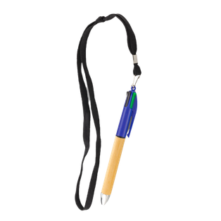 Lapiceros bambú azul reflex 4 puntas de colores con cinta