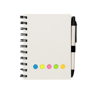 Libretas cartón negro 14.5*10.5 cm 70 hojas con lapicero y notas adhesivas