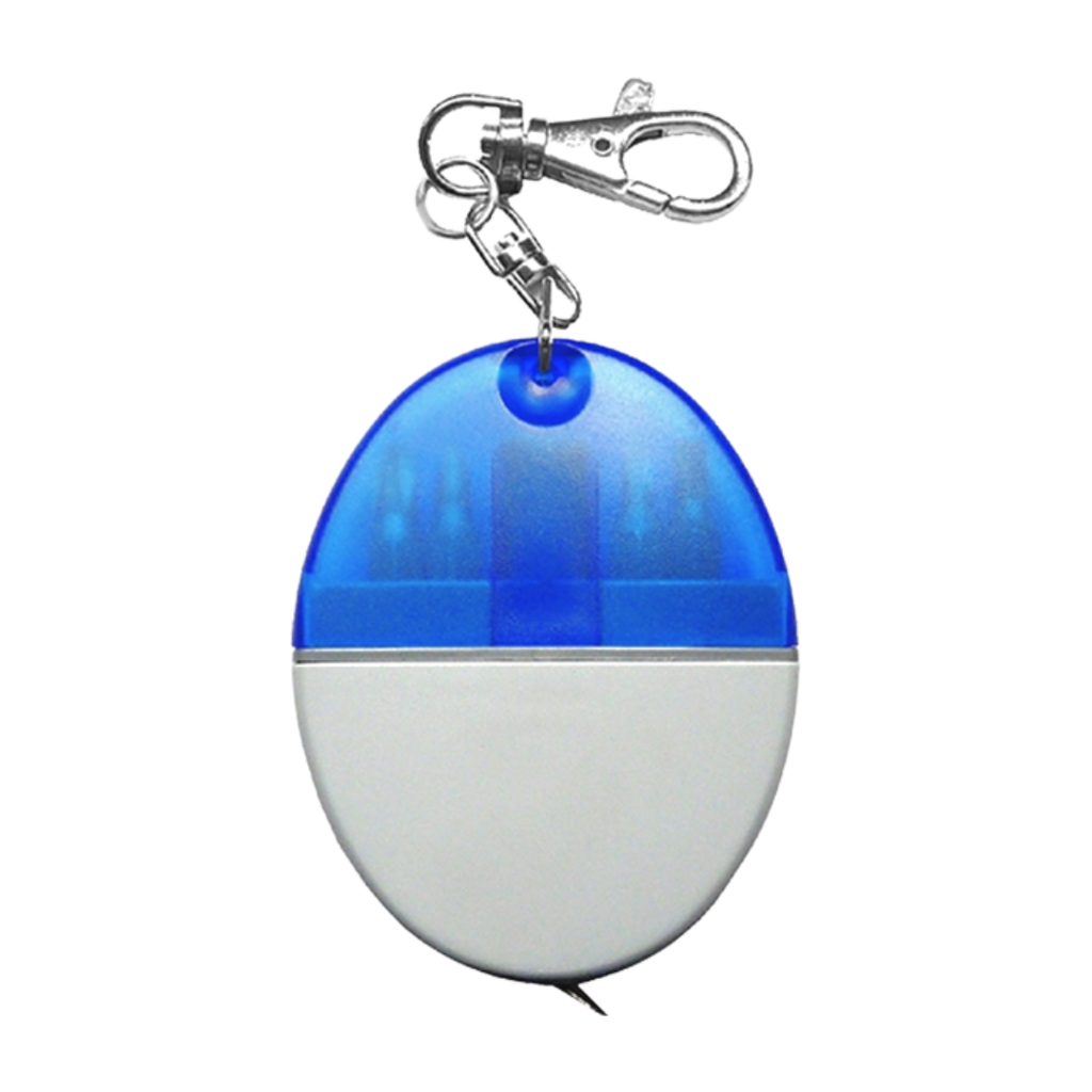 [H950418] Llavero acero inoxidable azul 4 puntas de desarmador y metro