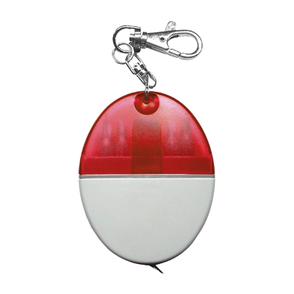 [H950419] Llavero acero inoxidable rojo 4 puntas de desarmador y metro