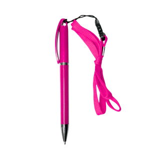 Lapiceros plástico rosado 14.5 cm delta con pita
