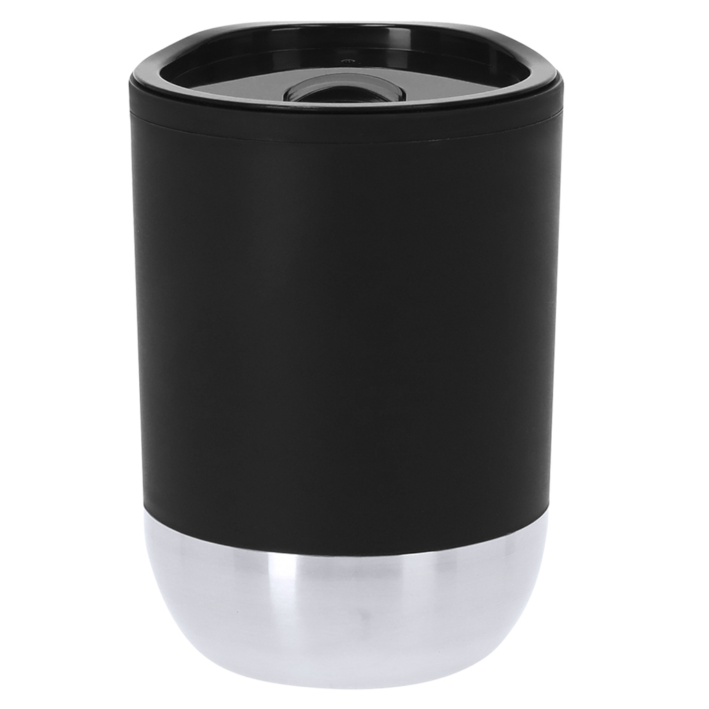 [P251401] Vinero plástico negro 300 ml doble pared base de acero inoxidable