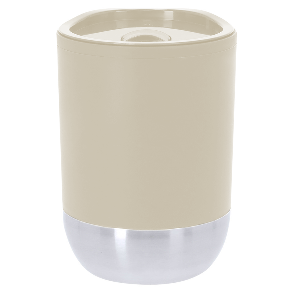[P251402] Vinero plástico beige 300 ml doble pared base de acero inoxidable