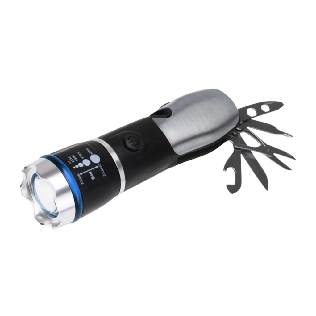[H950414] Linterna Acero inoxidable negro 170*45 mm multifuncional
