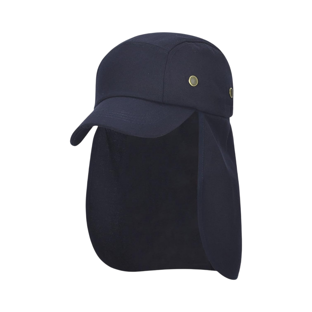[P266155] Gorra poliester azul oscuro jardinera con tapanucas