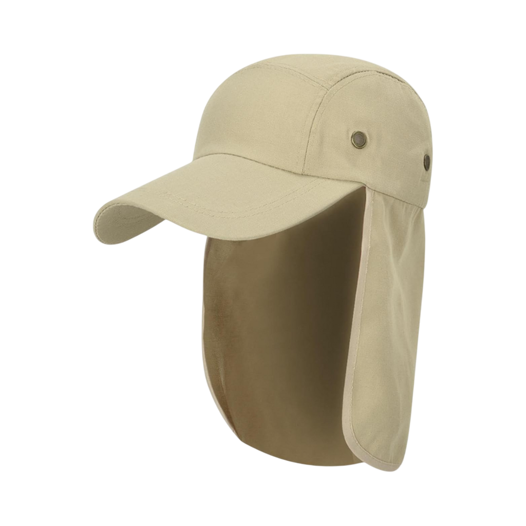[P266156] Gorra poliester beige jardinera con tapanucas