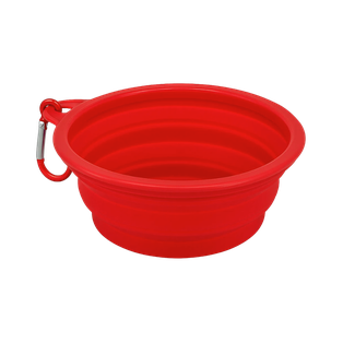 Tazon Silicón rojo 350 ml Expandible Con arnés para mascota