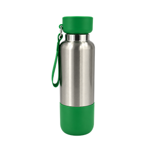 Termo acero inoxidable verde 500 ml Warrior con pastillero cinta y taza base plástica