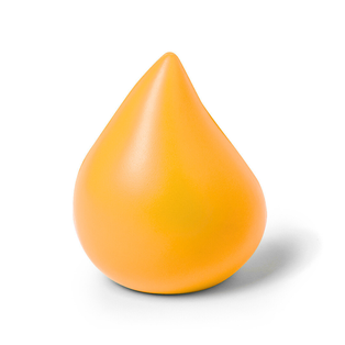 Antiestres Pu amarillo 8*6 cm forma de gota
