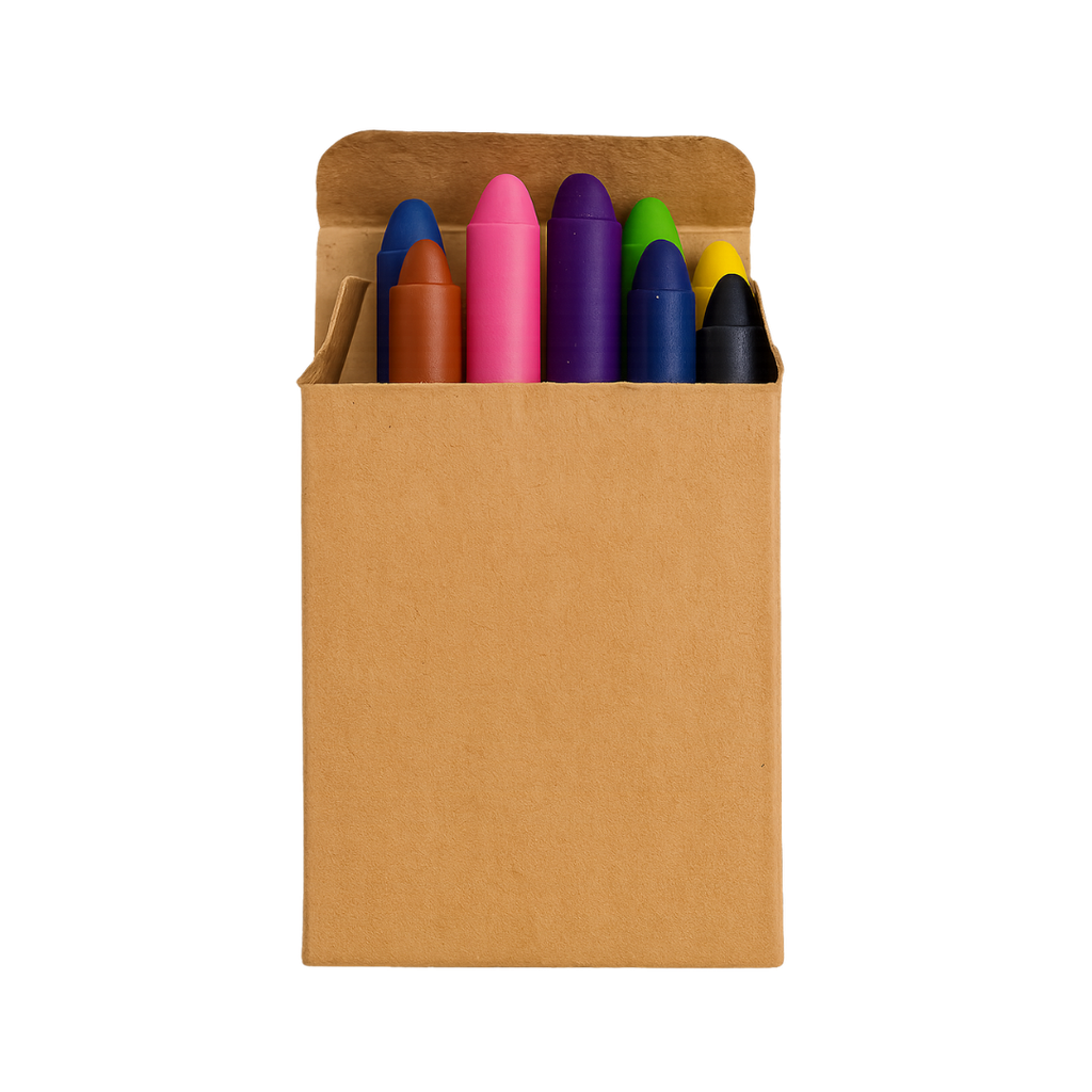 [E389319] Crayón cera surtido 49*6.3 mm caja kraft de 12 pcs