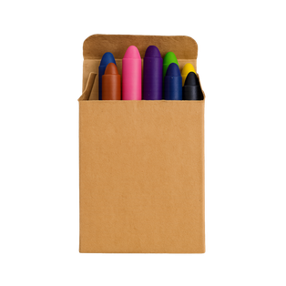 Crayón cera surtido 49*6.3 mm caja kraft de 12 pcs