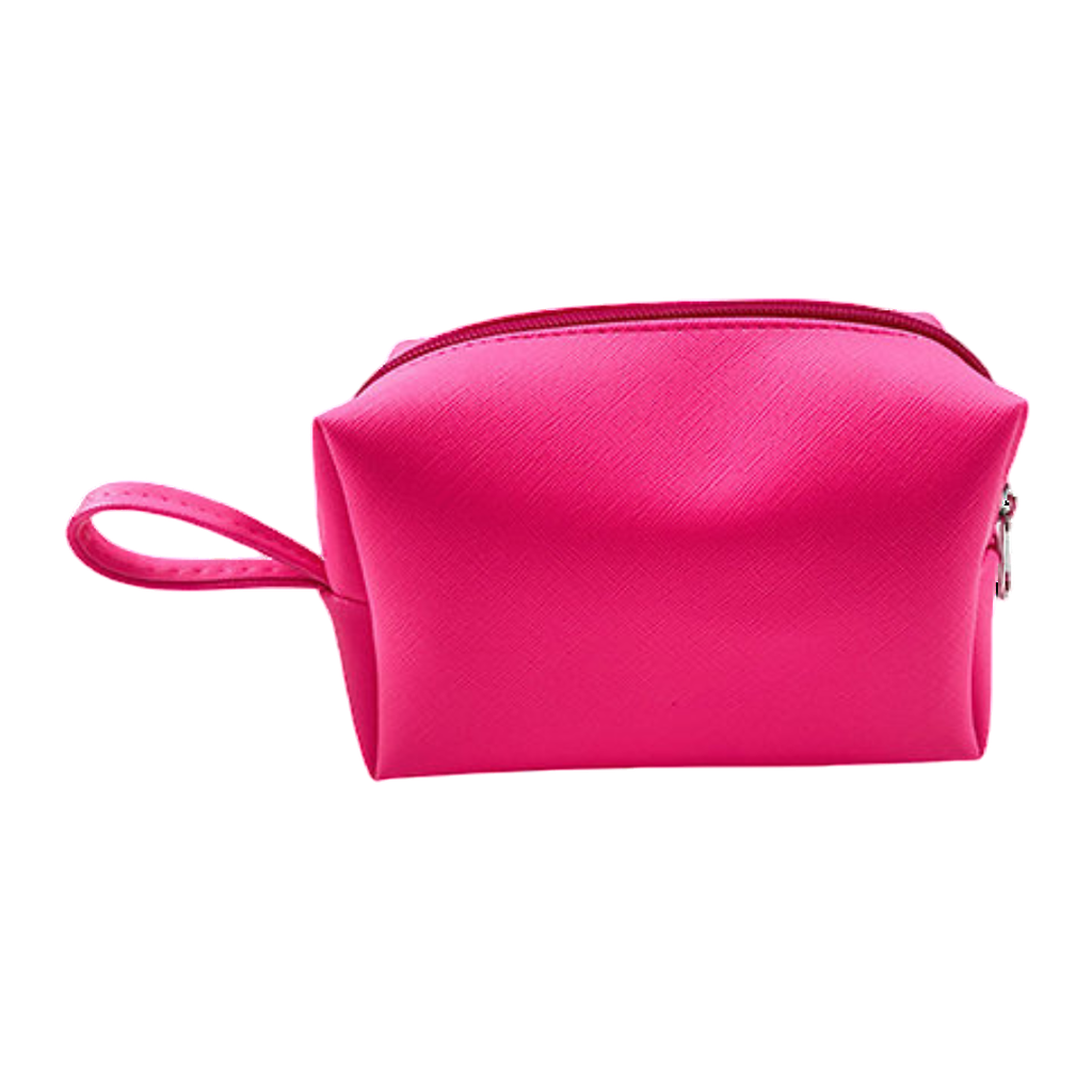 [B664041] Cosmetiquera pu rosado 22*13*10 cm Soft touch
