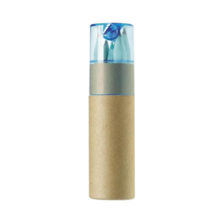 Crayones Madera Natural 3.5 cm Bote de Cm cartón 6 colores con sacapunta