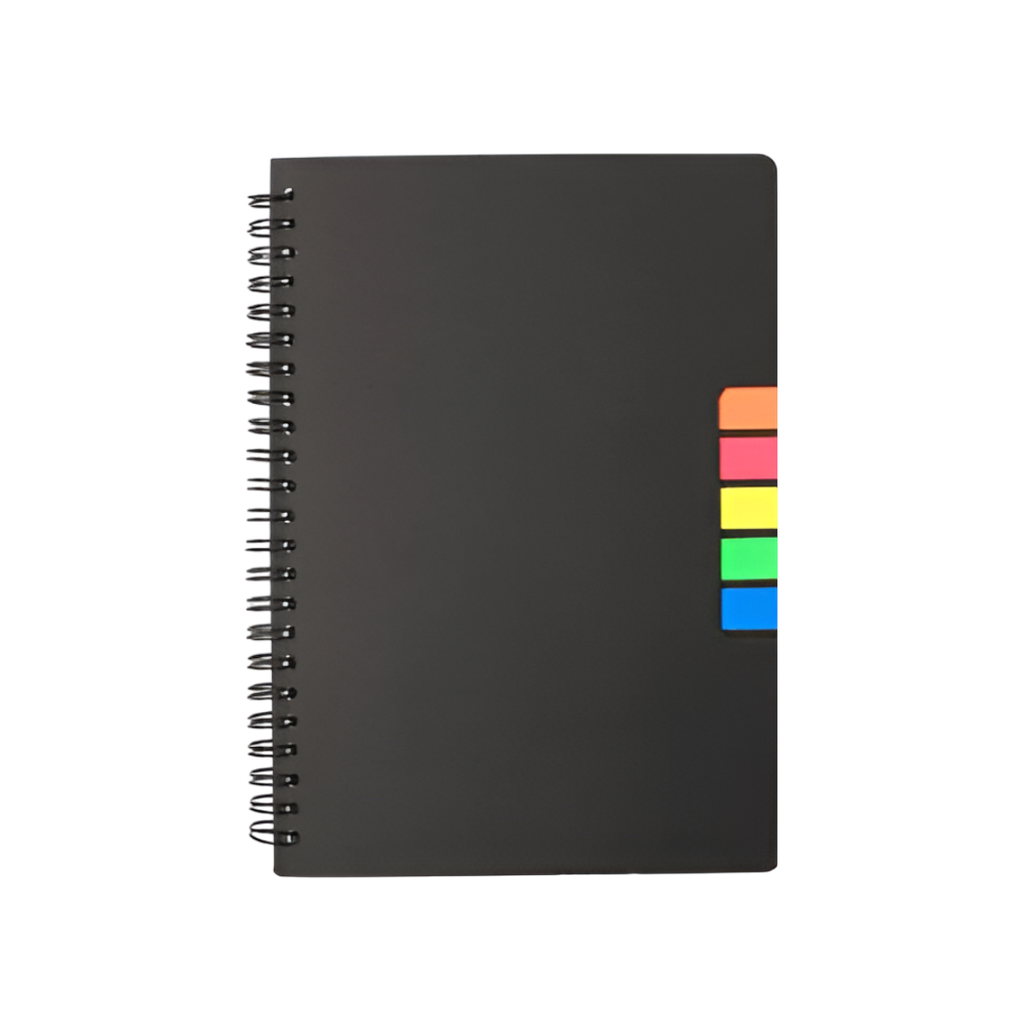 [P286194] Libretas, papel, negro 17.5*22 Cm 70 hojas con notas adhesivas lapicero ecológico