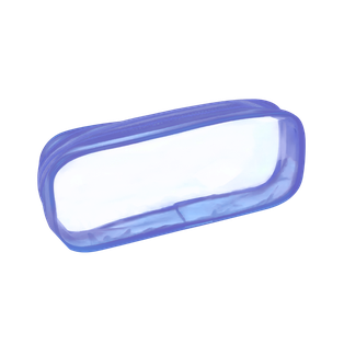 Estuche Pvc azul reflex 20.5*8.5*4 cm de ventana