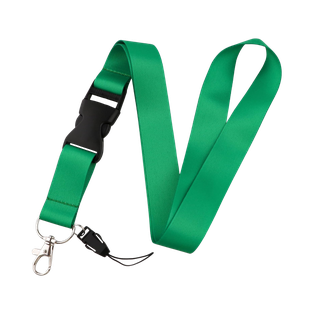 Portagafete Poliester verde 48*2 cm  mendel liso con gancho negro
