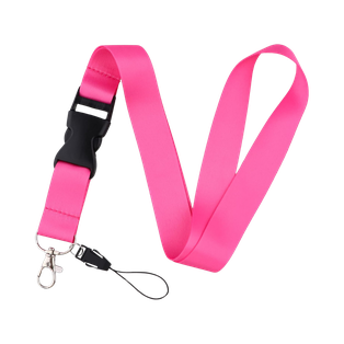 Portagafete Poliester rosado 48*2 cm  mendel liso con gancho negro