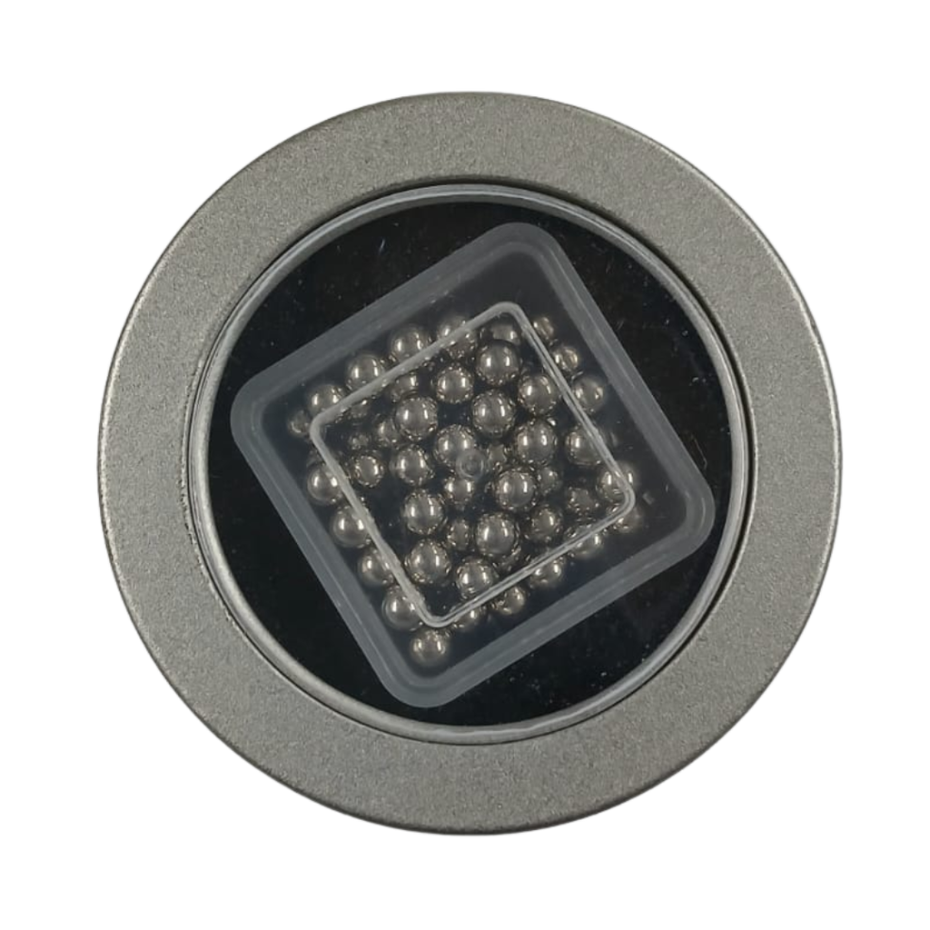 [P298112] Magnetico acero inoxidable plateado cubo 216 piezas caja metalica