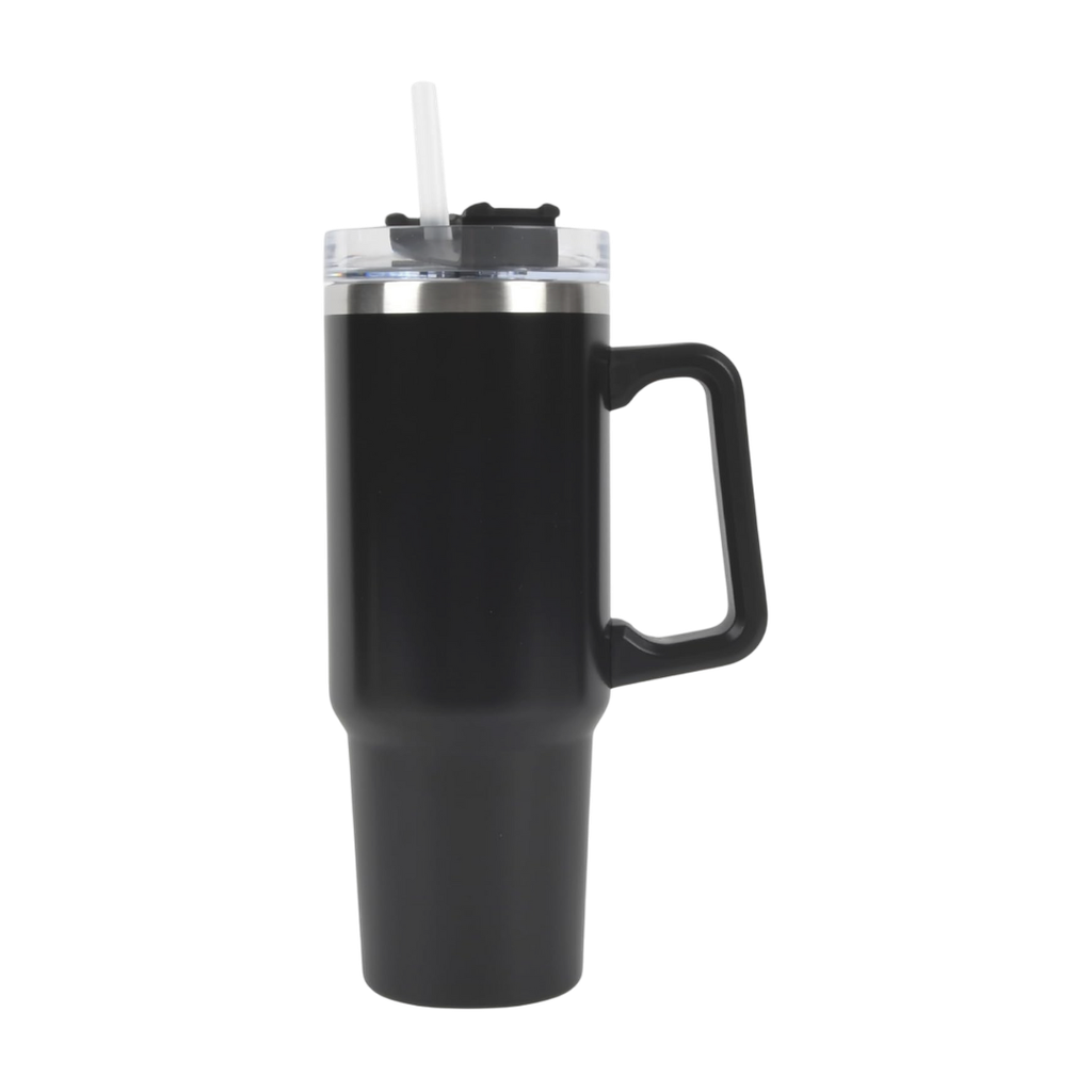[P251421] Taza Acero Inoxidable Negro 30 oz Boldy Doble Pared Con Pajilla