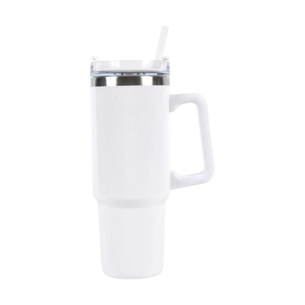 [P251422] Taza Acero Inoxidable Blanco 30 oz Boldy Doble Pared Con Pajilla