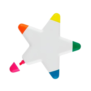 Resaltador Plástico Blanco Forma De Estrella