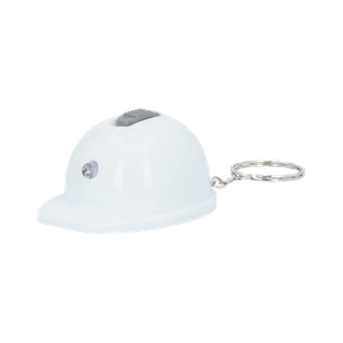 Llavero Plástico Blanco 6.4*4.4*3 cm forma de casco tipo llavero con linterna