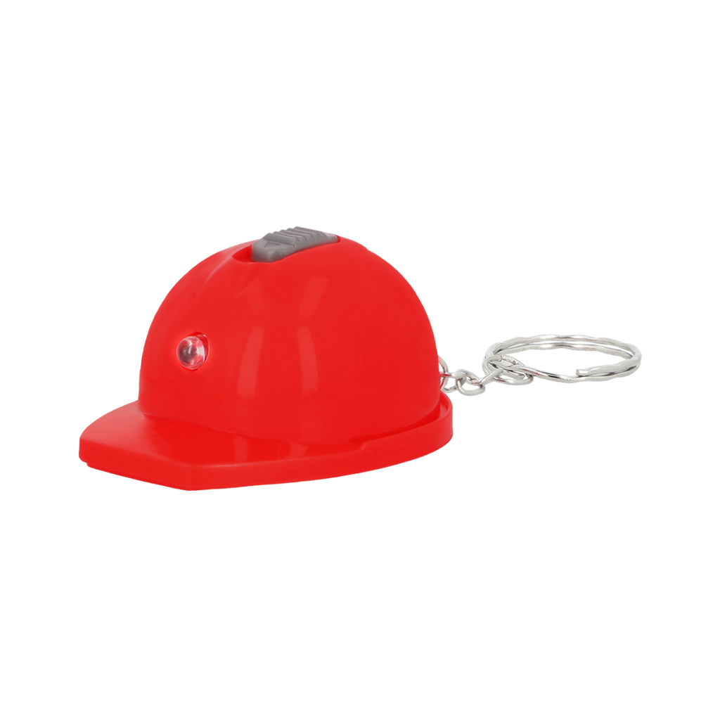 [P266166] Llavero Plástico Rojo 6.4*4.4*3 cm forma de casco tipo llavero con linterna