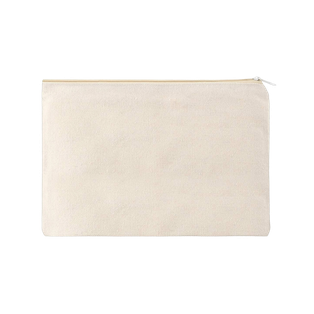 Estuches lona natural 21*12 cm eco zipper beige