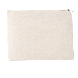 Estuches lona natural 21*12 cm eco zipper beige