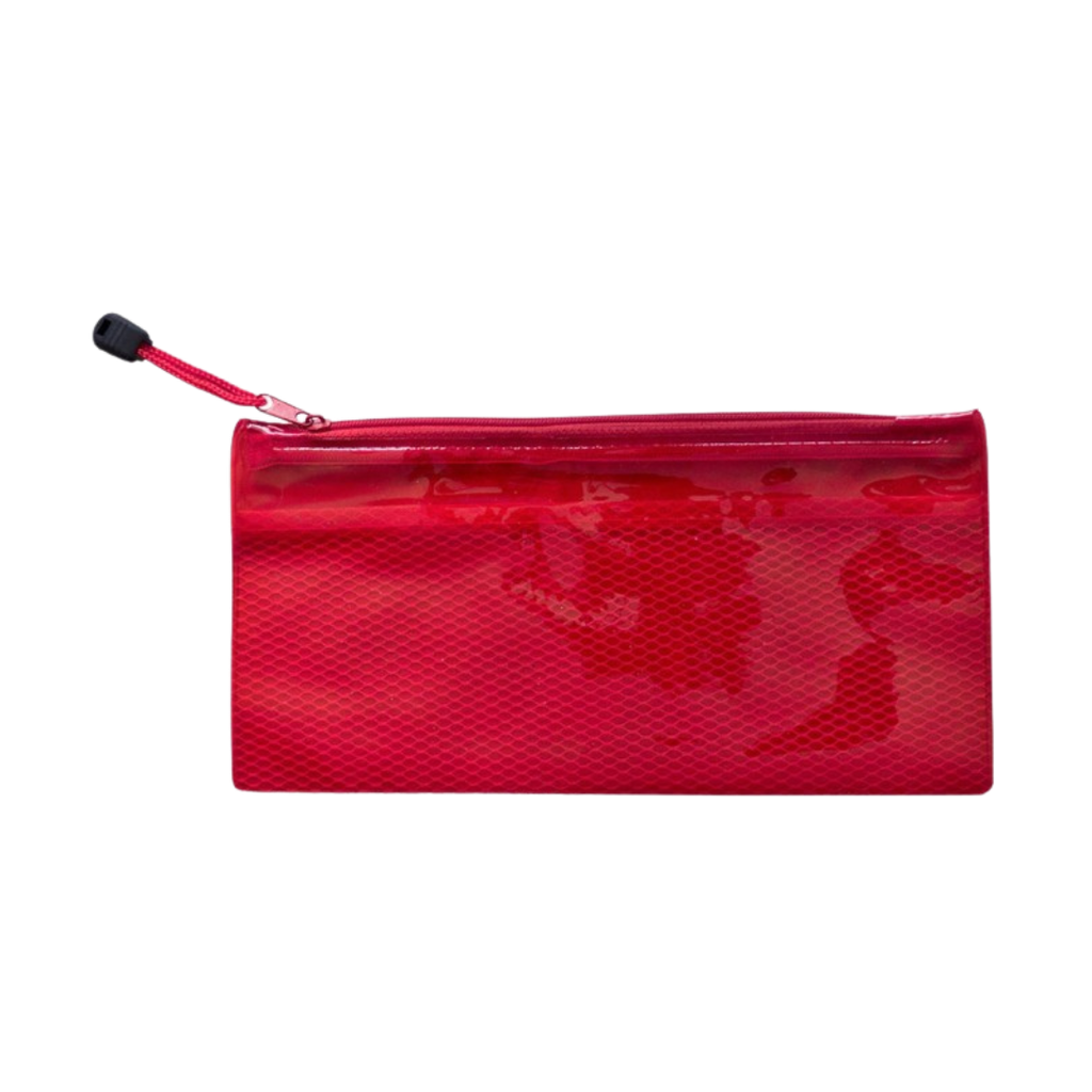 [E389338] Estuches pvc rojo 23.5*11.5 cm de malla interna separadora