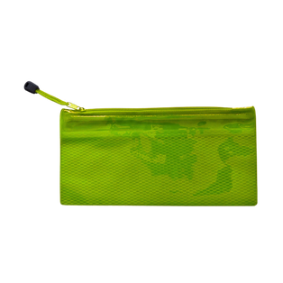 Estuches pvc verde 23.5*11.5 cm de malla interna separadora