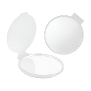Espejo plastico redondo transparente blanco