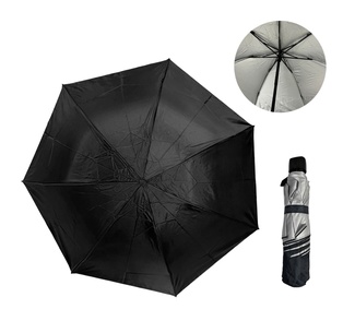 Sombrillas Poliester Negro 55 Cm Secretarial Silver Back  7 Varillas De Acero