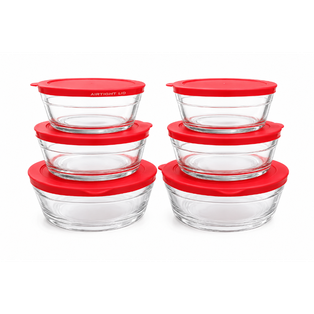 Hermetico Vidrio Transparente 3 de 300 ml 2 de 600 ml Y 1 de 1000 ml 6 pcs con tapa