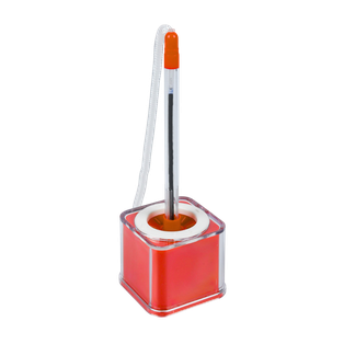 Lapiceros Plástico rojo 17 cm Cúbico Con Base 5*5 Cm Y Resorte