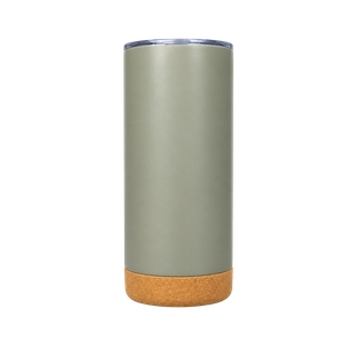 Vaso Acero Inoxidable gris 400 ml térmico doble pared con base de corcho