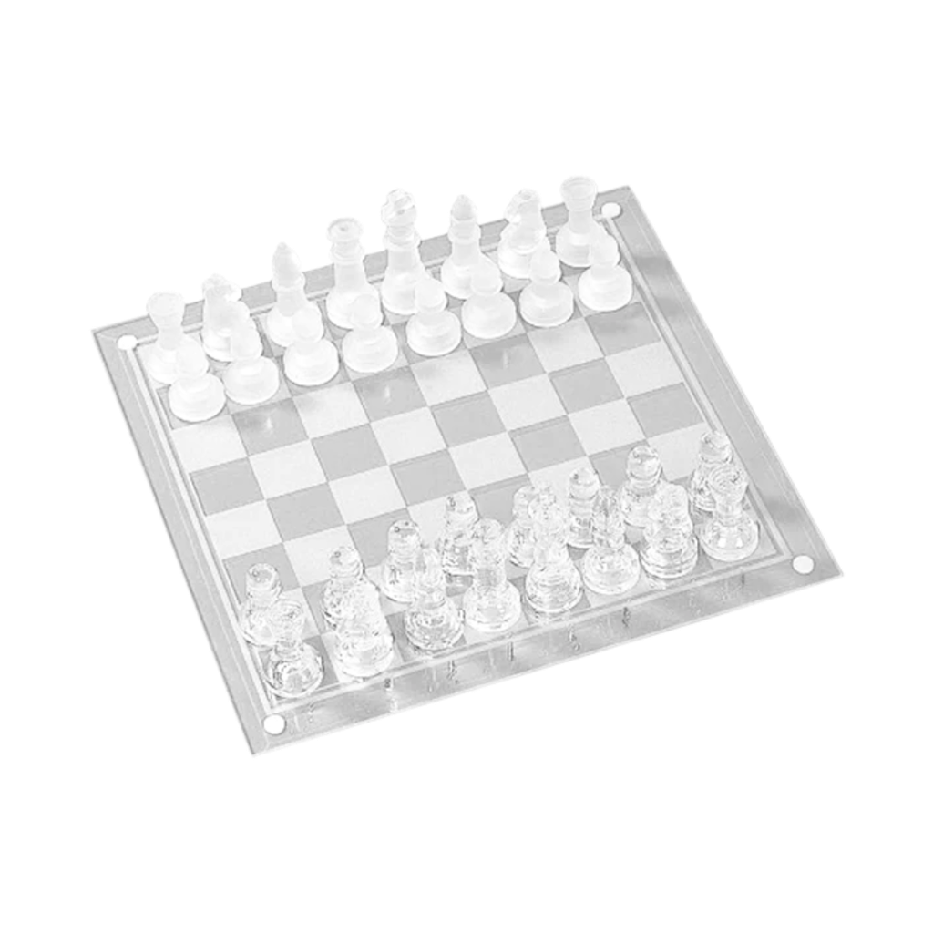 [P298128] Ajedrez Vidrio Transparente 25*25 cm Clasico
