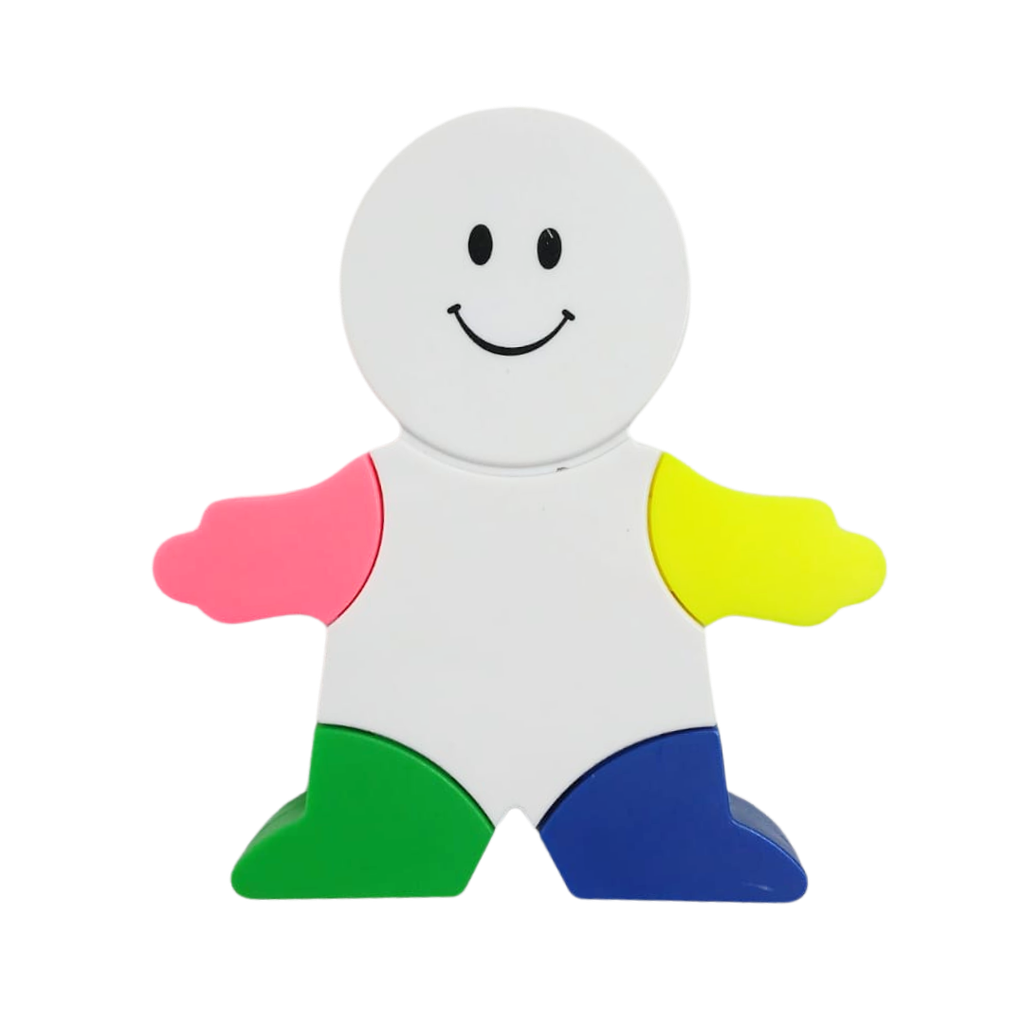 [P286203] Resaltador Plástico Blanco Forma De Persona Con Carita