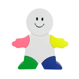 Resaltador Plástico Blanco Forma De Persona Con Carita