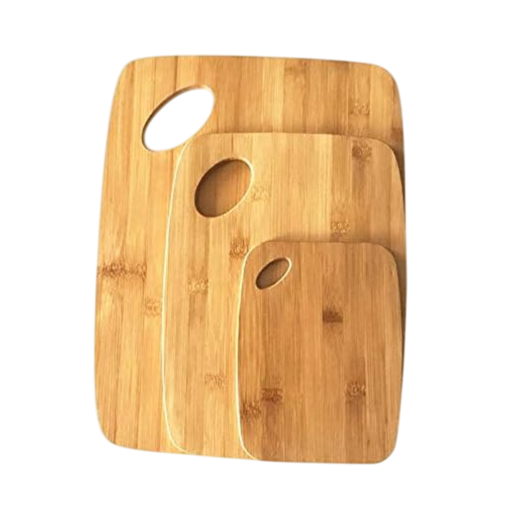 [H552137] Tabla Bambú Natural 19.5*29.5*0.8 cm 23*33 cm Y 26.5*36.5 cm 3 Pcs
