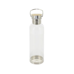 Pachon Plástico Transparente  800 ml Rally Base De Acero Y Tapa De Bambú