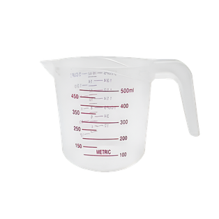 Taza Plástico Transparente 500 Ml Medidora