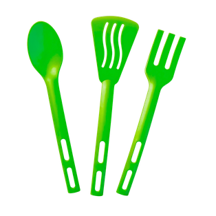 Set De Utensilios Plástico Verde Claro 24 Set 3 Piezas
