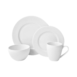 Vajilla Cerámica Blanco 16 Pcs