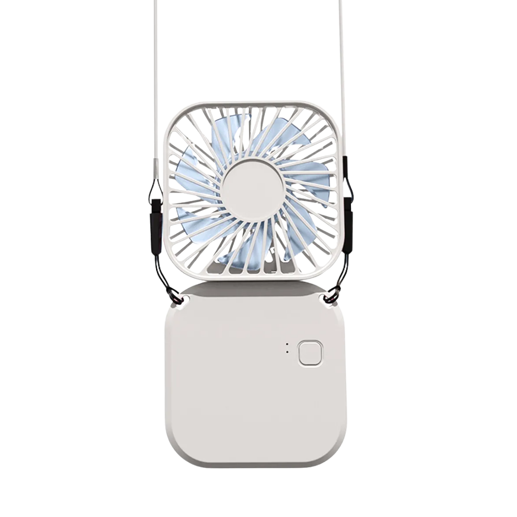 [TG104155] Ventilador Plástico Blanco 16*8*1.7 cm Plegable Con Cinta Para El Cuello