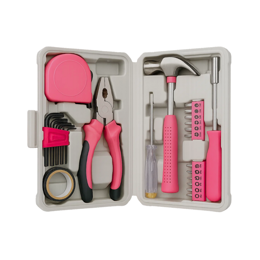 [H950436] Herramienta Acero Inoxidable Rosado Caja 8 Pcs